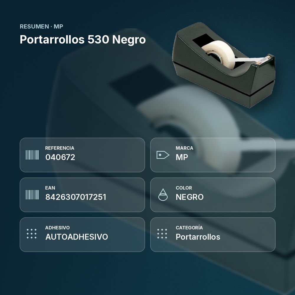 PORTARROLLOS 530 NEGRO  - resumen de atributos
