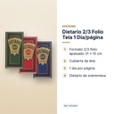 DIETARIO 2/3 FOLIO TELA 1 DÍA/PÁGINA - características principales