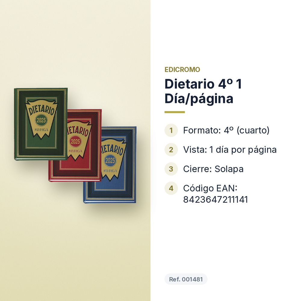 DIETARIO 4º 1 DÍA/PÁGINA - características principales