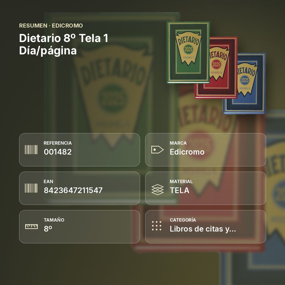DIETARIO 8º TELA 1 DÍA/PÁGINA - resumen de atributos