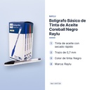 BOLÍGRAFO BÁSICO DE TINTA DE ACEITE COREBALL NEGRO RAYLU - características principales
