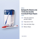 BOLÍGRAFO BÁSICO DE TINTA DE ACEITE COREBALL ROJO RAYLU - características principales