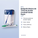 BOLÍGRAFO BÁSICO DE TINTA DE ACEITE COREBALL VERDE RAYLU - características principales