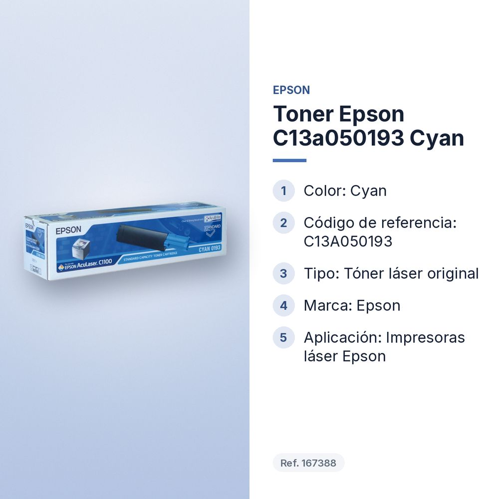TONER EPSON C13A050193 CYAN - características principales