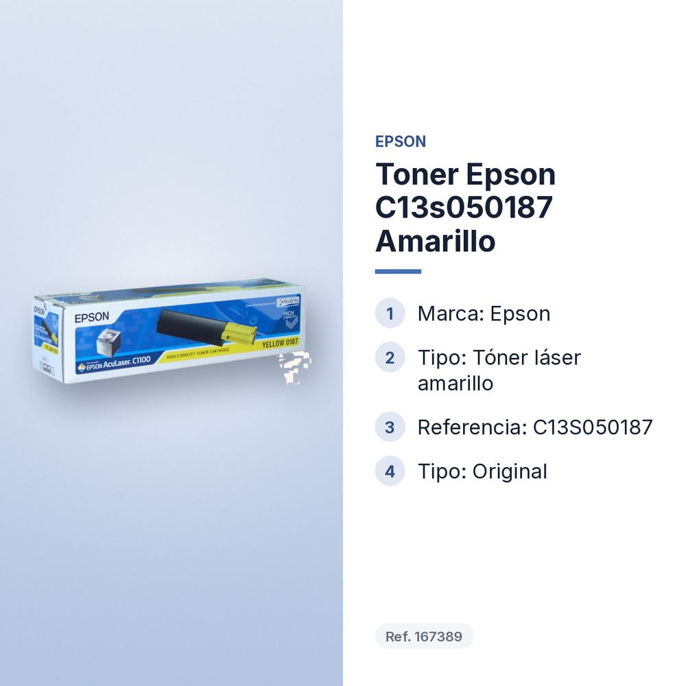 TONER EPSON C13S050187 AMARILLO  - características principales