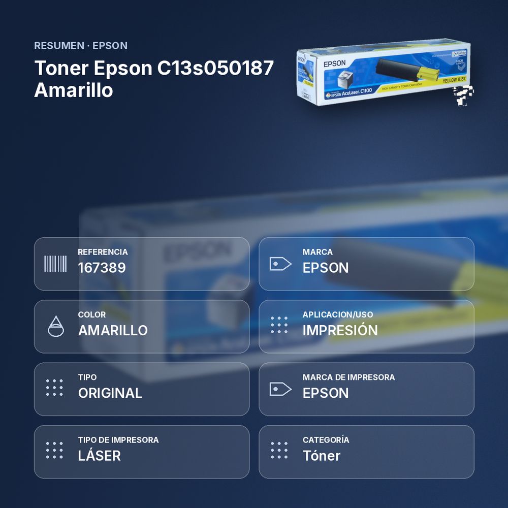 TONER EPSON C13S050187 AMARILLO  - resumen de atributos