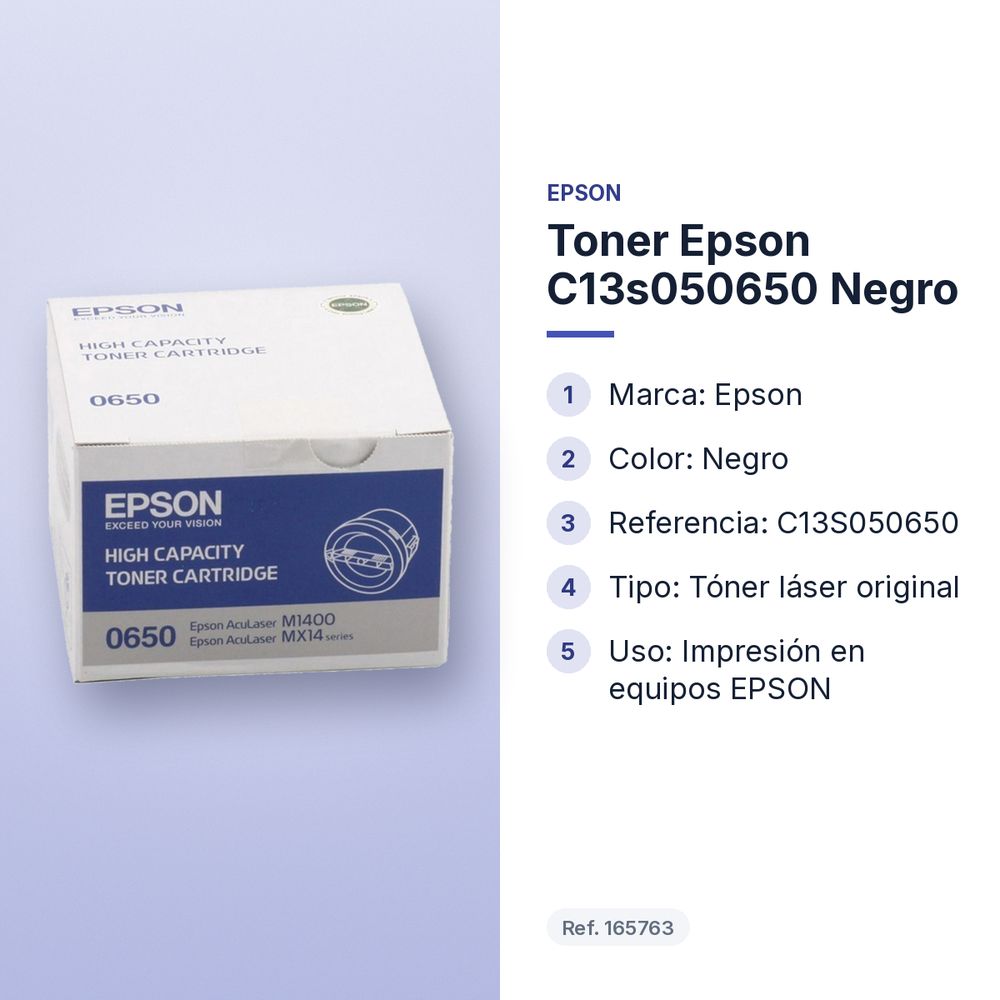 TONER EPSON C13S050650 NEGRO - características principales