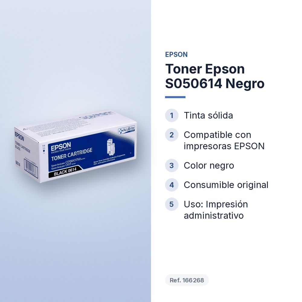 TONER EPSON S050614 NEGRO - características principales