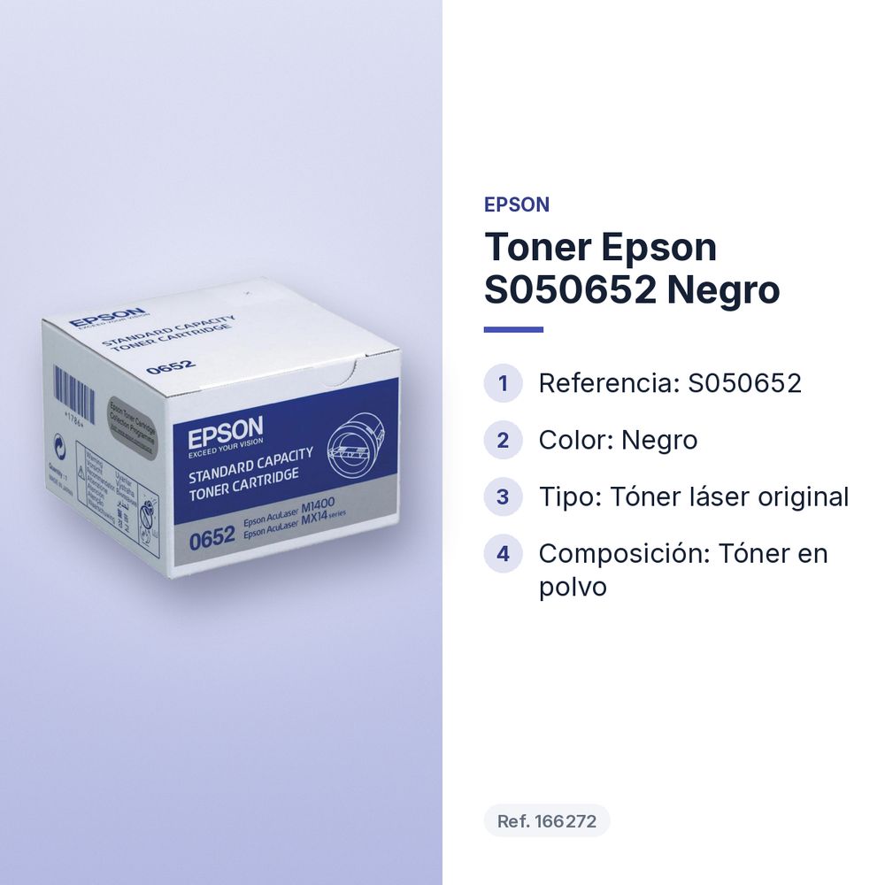 TONER EPSON S050652 NEGRO - características principales