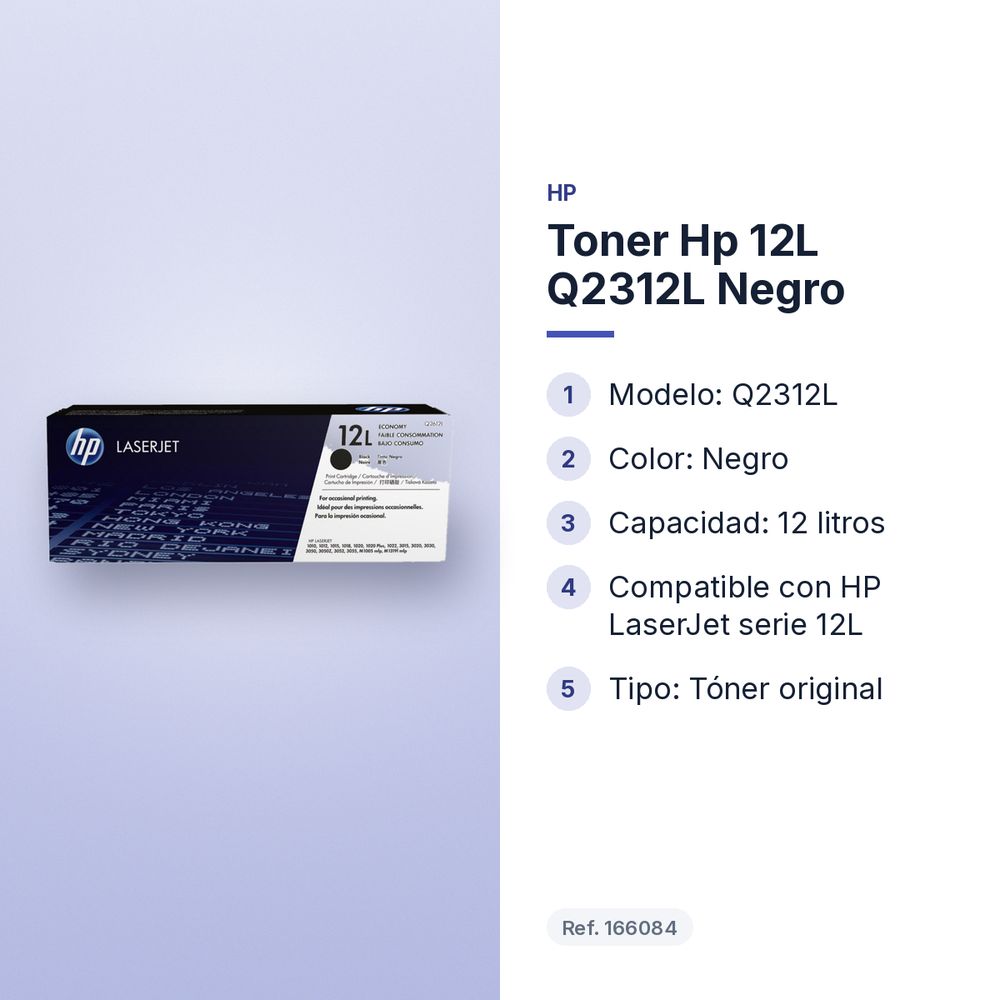 TONER HP 12L Q2312L NEGRO - características principales