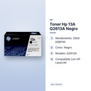 TONER HP 13A Q2613A NEGRO - características principales