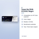 TONER HP 304L CC530L NEGRO - características principales