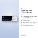TONER HP 304L CC531L CYAN - características principales