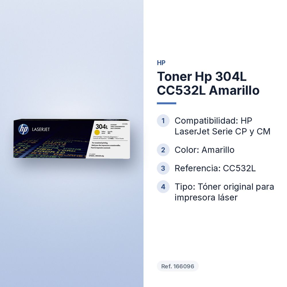 TONER HP 304L CC532L AMARILLO - características principales