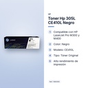 TONER HP 305L CE410L NEGRO - características principales
