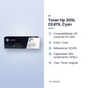 TONER HP 305L CE411L CYAN - características principales