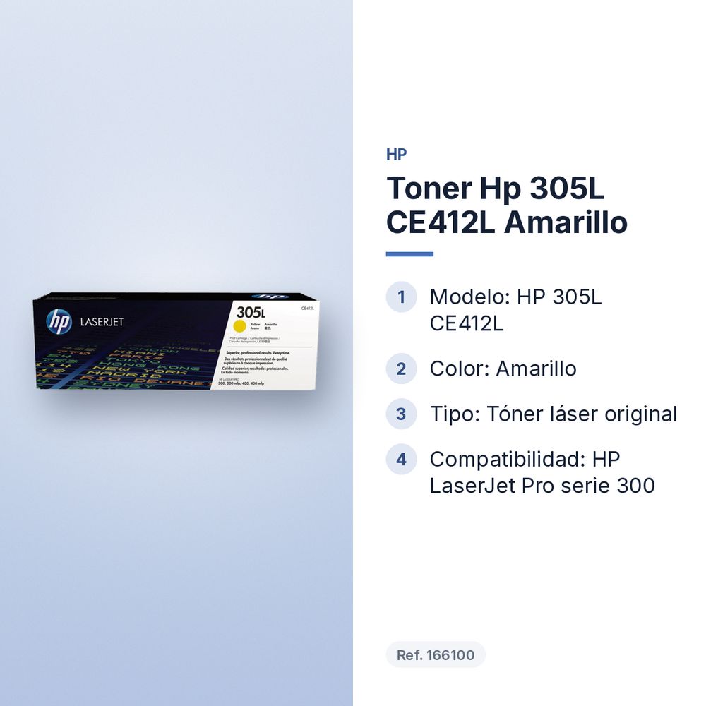 TONER HP 305L CE412L AMARILLO - características principales