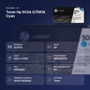 TONER HP 503A Q7581A CYAN - resumen de atributos
