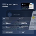TONER HP 503A Q7582A AMARILLO - resumen de atributos