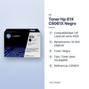 TONER HP 61X C8061X NEGRO  - características principales