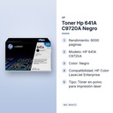 TONER HP 641A C9720A NEGRO  - características principales