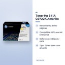 TONER HP 641A C9722A AMARILLO  - características principales