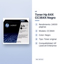 TONER HP 64X CC364X NEGRO  - características principales