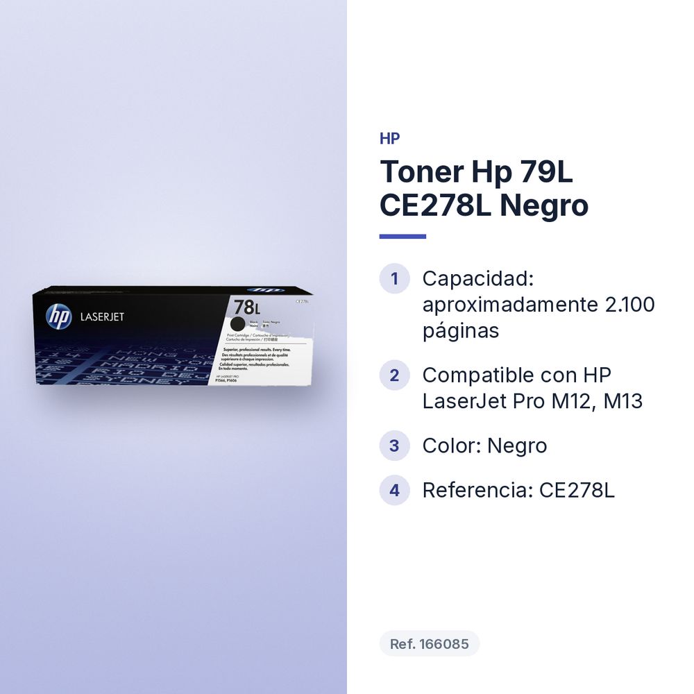TONER HP 79L CE278L NEGRO - características principales