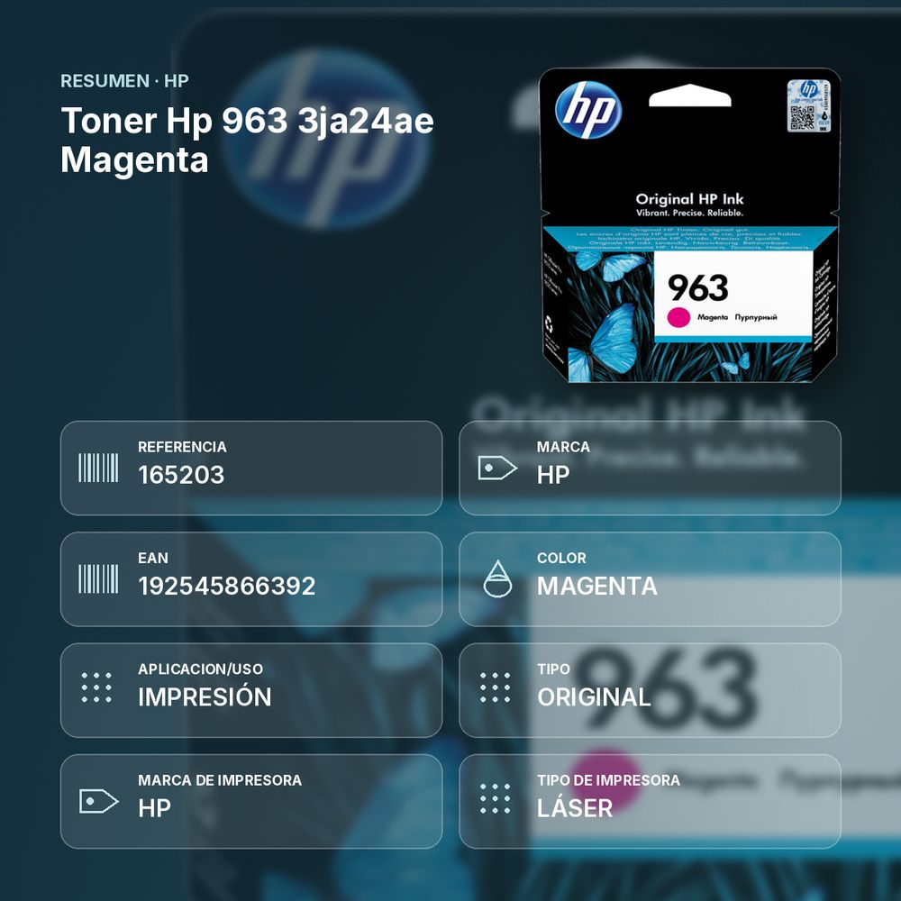 TONER HP 963 3JA24AE MAGENTA - resumen de atributos