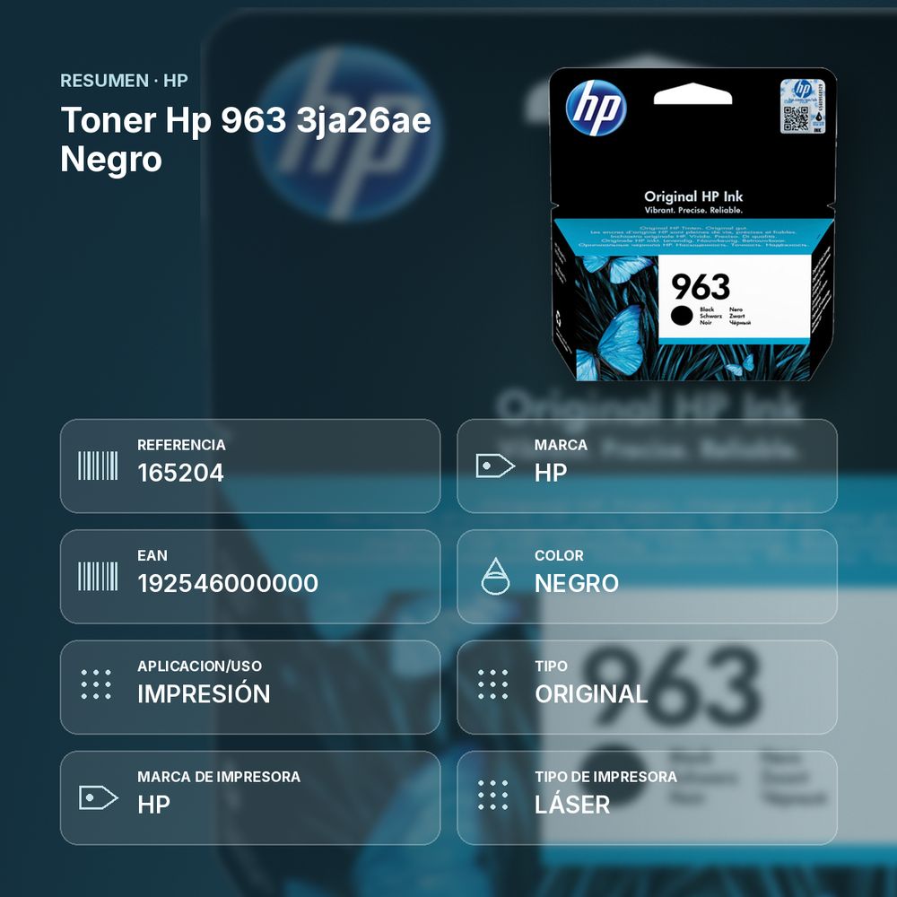 TONER HP 963 3JA26AE NEGRO - resumen de atributos