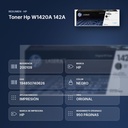TONER HP W1420A 142A - resumen de atributos