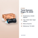 TONER KYOCERA NEGRO TK-3430 - características principales