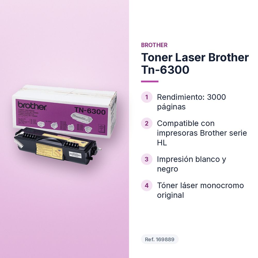 TONER LASER BROTHER TN-6300  - características principales