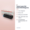 TONER LASER OKI 42127406 MAGENTA - características principales