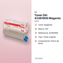 TONER OKI 43381906 MAGENTA - características principales