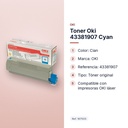 TONER OKI 43381907 CYAN - características principales