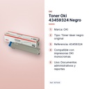 TONER OKI 43459324 NEGRO - características principales