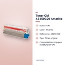 TONER OKI 43459329 AMARILLO - características principales