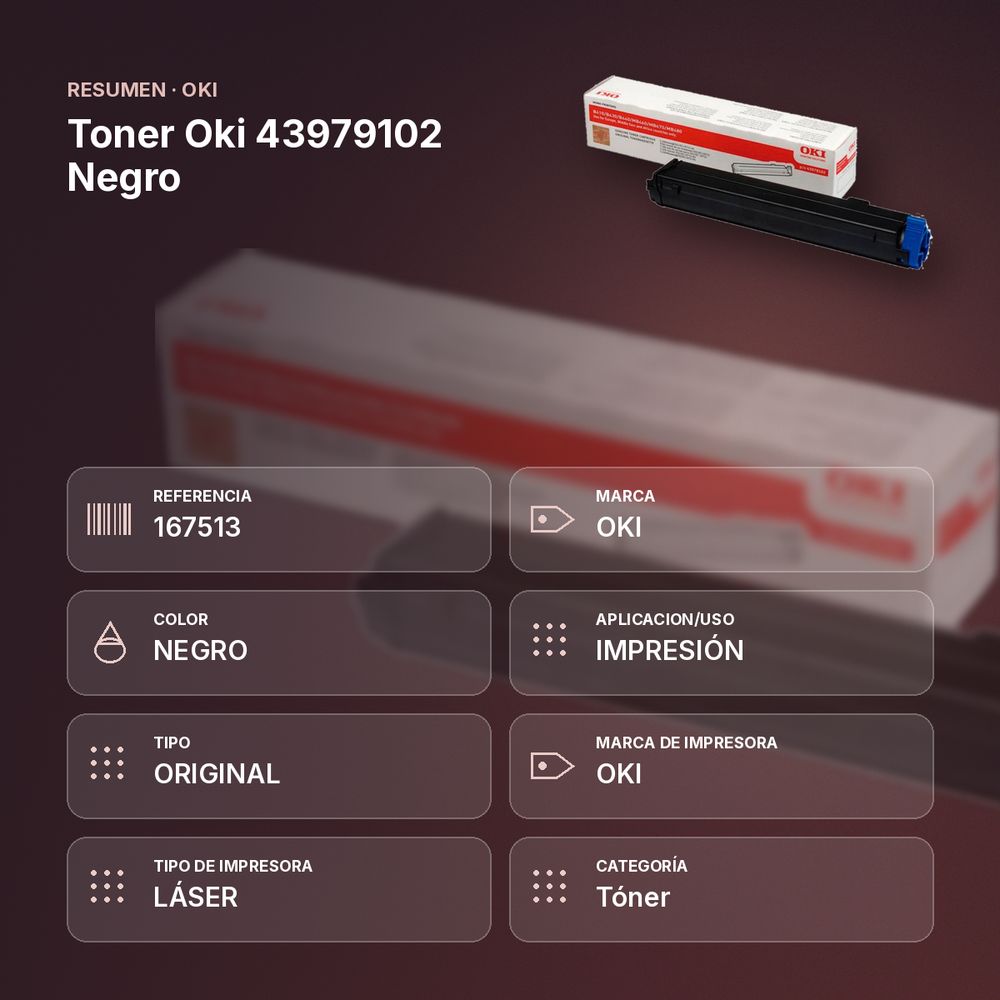 TONER OKI 43979102 NEGRO - resumen de atributos