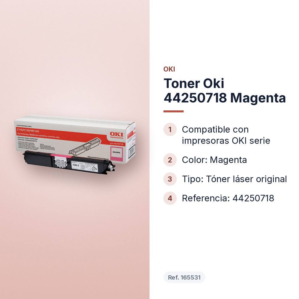 TONER OKI 44250718 MAGENTA - características principales