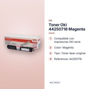 TONER OKI 44250718 MAGENTA - características principales