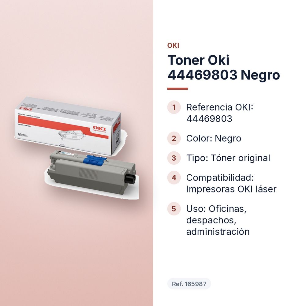 TONER OKI 44469803 NEGRO - características principales