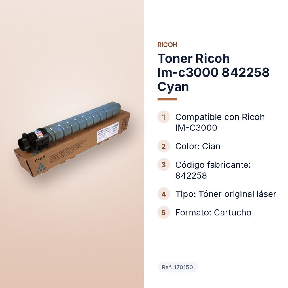 TONER RICOH IM-C3000 842258 CYAN - características principales