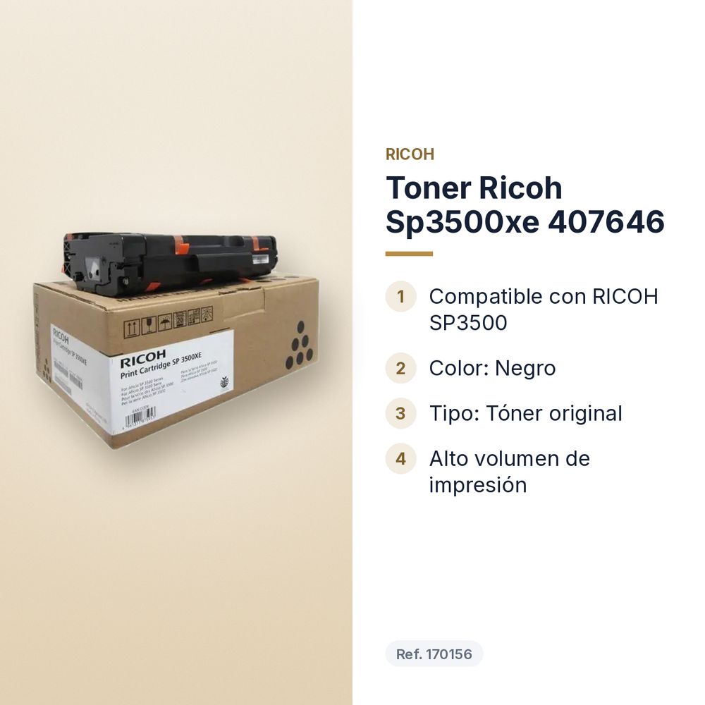 TONER RICOH SP3500XE 407646 - características principales