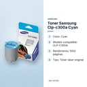 TONER SAMSUNG CLP-C300A CYAN - características principales