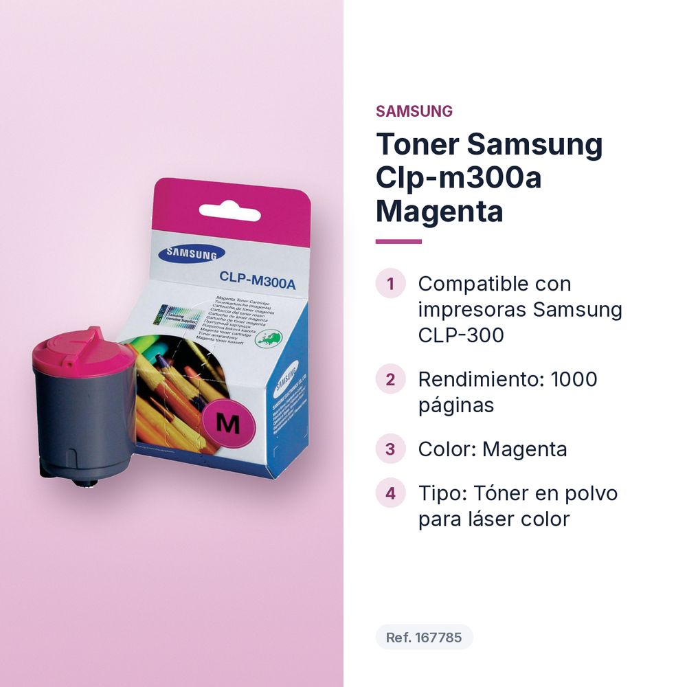 TONER SAMSUNG CLP-M300A MAGENTA - características principales