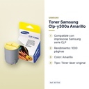 TONER SAMSUNG CLP-Y300A AMARILLO - características principales
