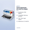 TONER SAMSUNG CLT-K4072S NEGRO - características principales
