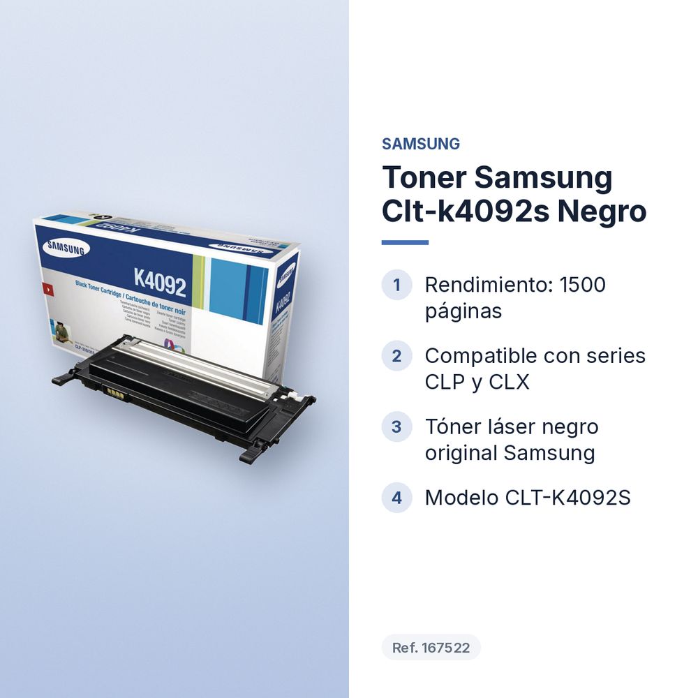 TONER SAMSUNG CLT-K4092S NEGRO - características principales