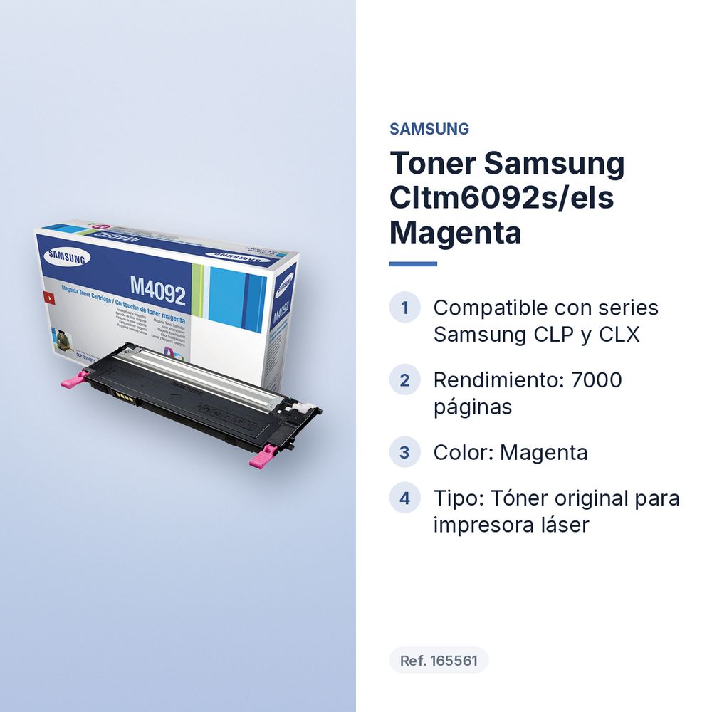 TONER SAMSUNG CLTM6092S/ELS MAGENTA - características principales